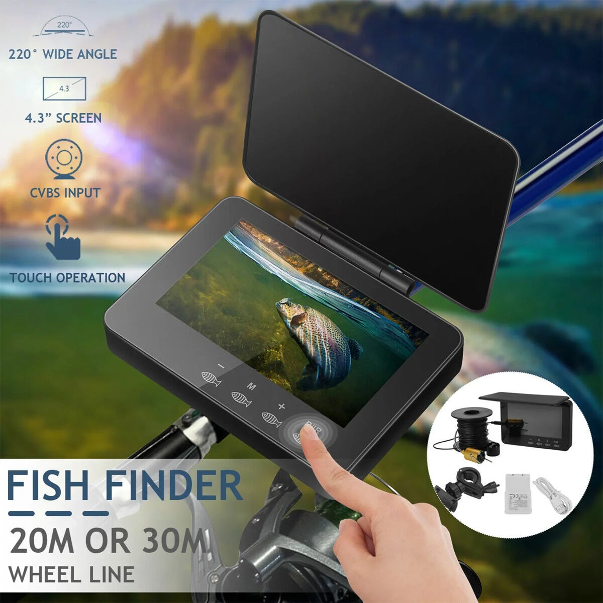 4.3 inch 1000TVL Fish Finder Ice Fishing Underwater Fishing Camera for Ice Sea River Fishing craft