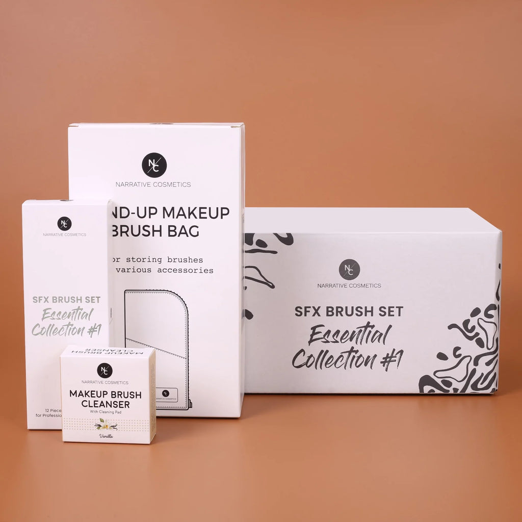 Narrative Cosmetics Essential SFX Makeup Brush Kit - 12 Piece Special Effects Makeup Brush Set - Collection#1