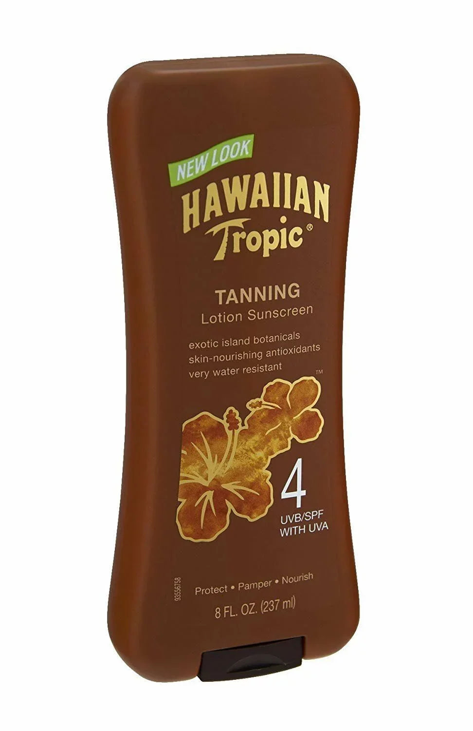 Hawaiian Tropic Tanning Lotion Protects Skin Pamper Nourishing  Spf 4, 8 oz