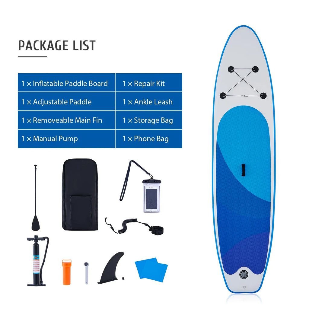 Preenex 10'6" Hybrid Paddle Board for Adults Inflatable SUP Board w Accessory Set, Blue