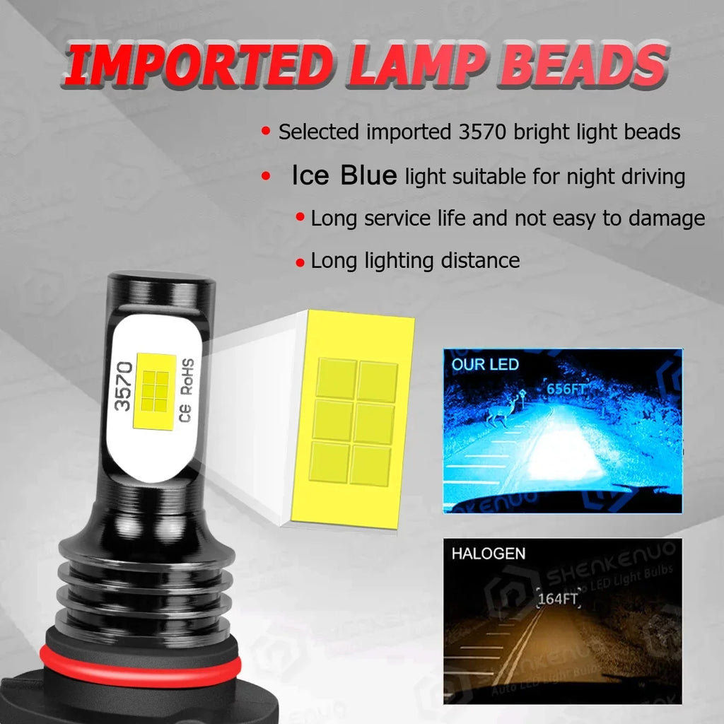 FZPJJNB 9005+H8/H9/H11 for  Explorer 2011-2015 Ice Blue Led Headlights Bulb Fog Light,HKL,C07