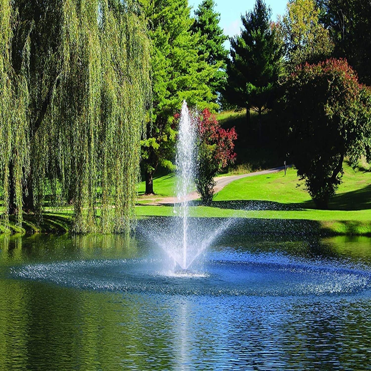 Kasco 1  J Series Decorative Fountain - 120V with 50 Ft Electric Power Cord | Pond and Lake Fountain | Efficient Pond Aerator Outdoor Fountain Black