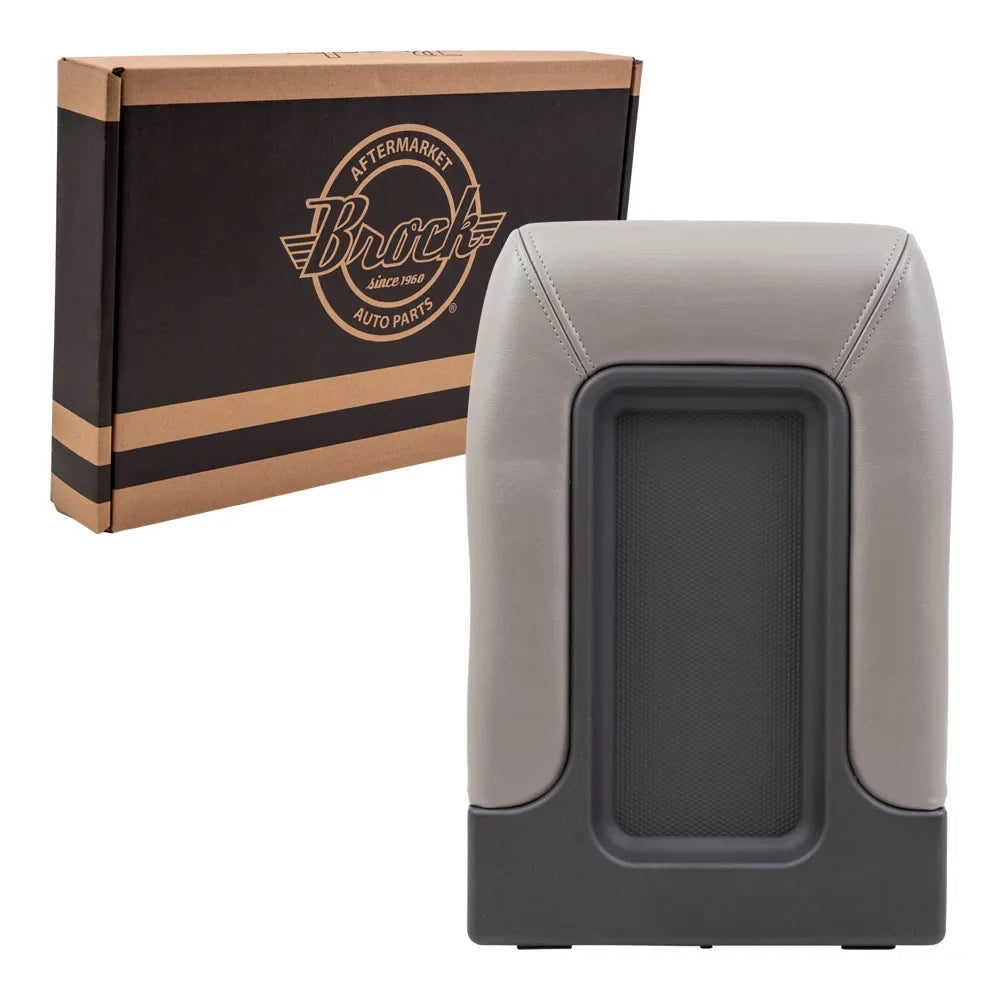Brock Replacement Gray Center Console Lid Repair Kit matching with 2001-2006 Silverado Sierra Pickup Truck Tahoe Yukon & XL 19127365
