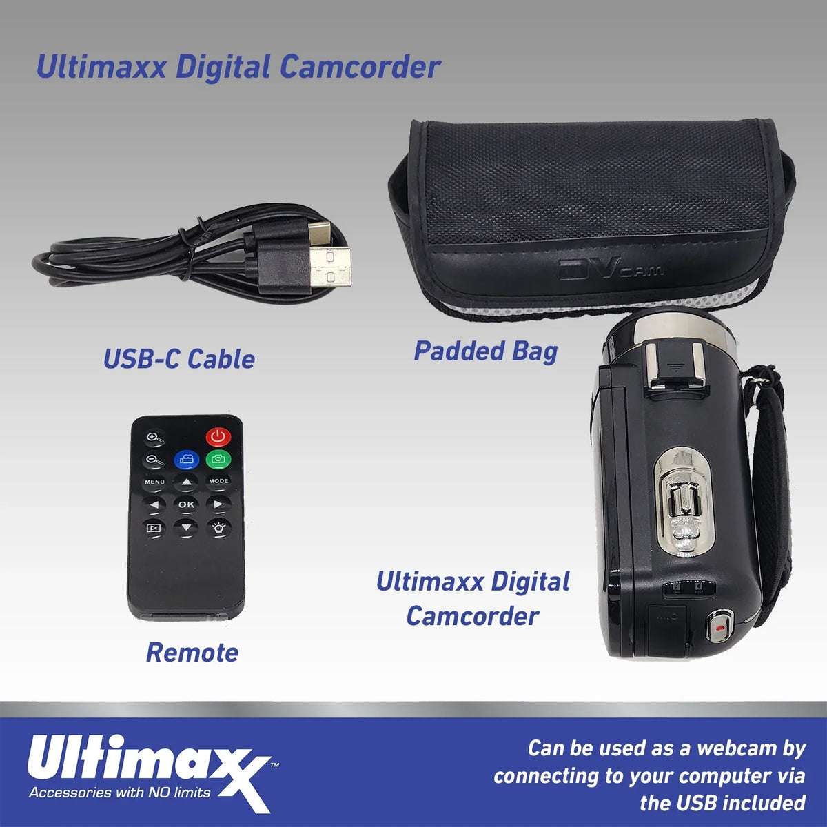 Ultimaxx 4K Ultra HD 42MP Camcorder Video Vlog Camera with LED Light Bundle