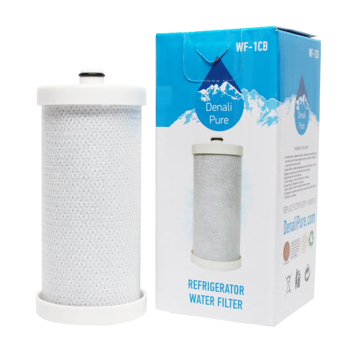 5-Pack Replacement for White Westinghouse WRS3R3EW2 Refrigerator liquid Filter - suitable with White Westinghouse WF1CB, WFCB Fridge aqua Filter Cartridge - Denali Pure Brand
