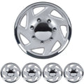 BDK  E-Series Style Hubcaps Wheel wrap, 16" Chrome Replica wrap, 4 Pieces