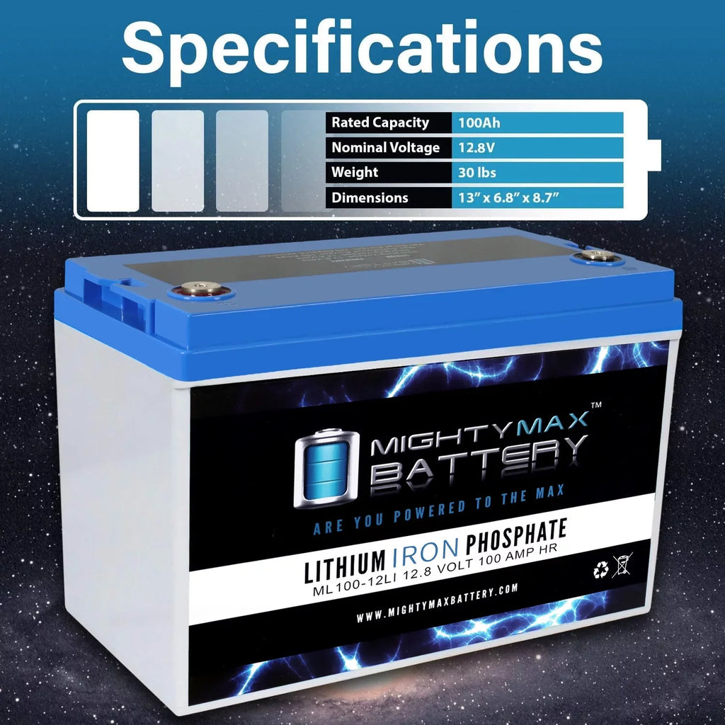 12V 100AH Lithium Replacement Battery for Off-Grid RV Solar System