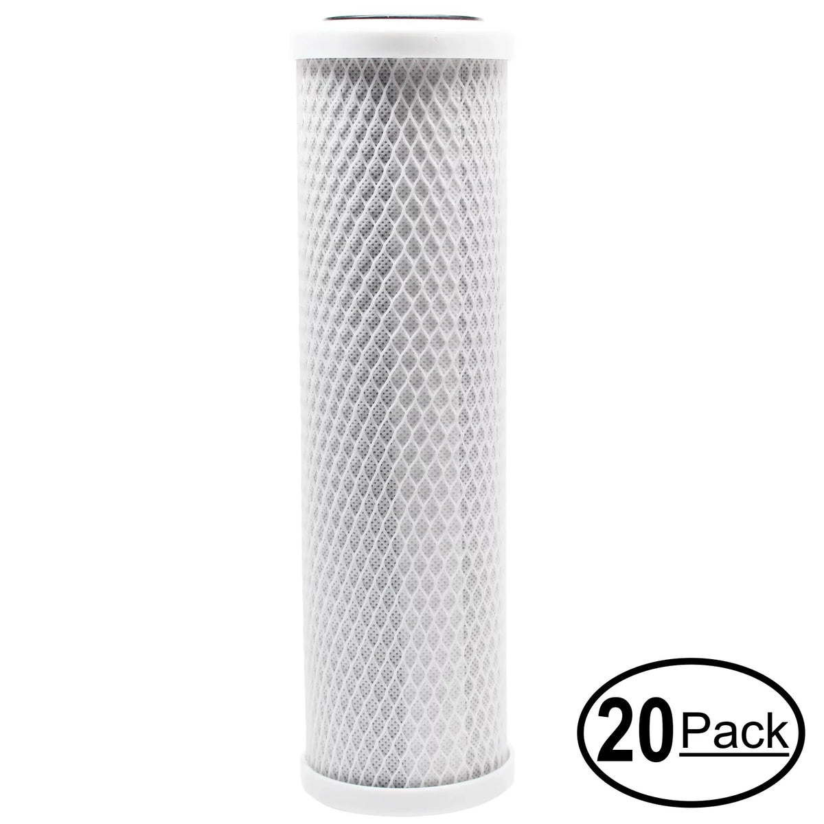 20-Pack Replacement for AquaFX Ballyhoo-C-DI-DI Activated Carbon Block Filter - Universal 10 inch Filter for AquaFX Ballyhoo Zero Waste liquid System - Denali Pure Brand