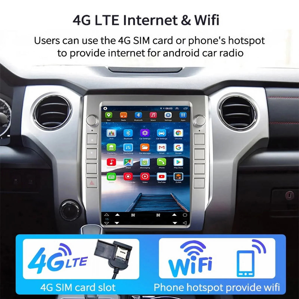 Android Car Stereo For  Tundra 2014-2020 Car Radio , Built-in Carplay Android Auto , 4GB+64GB 12.1 Inch Head Unit Multimedia Player