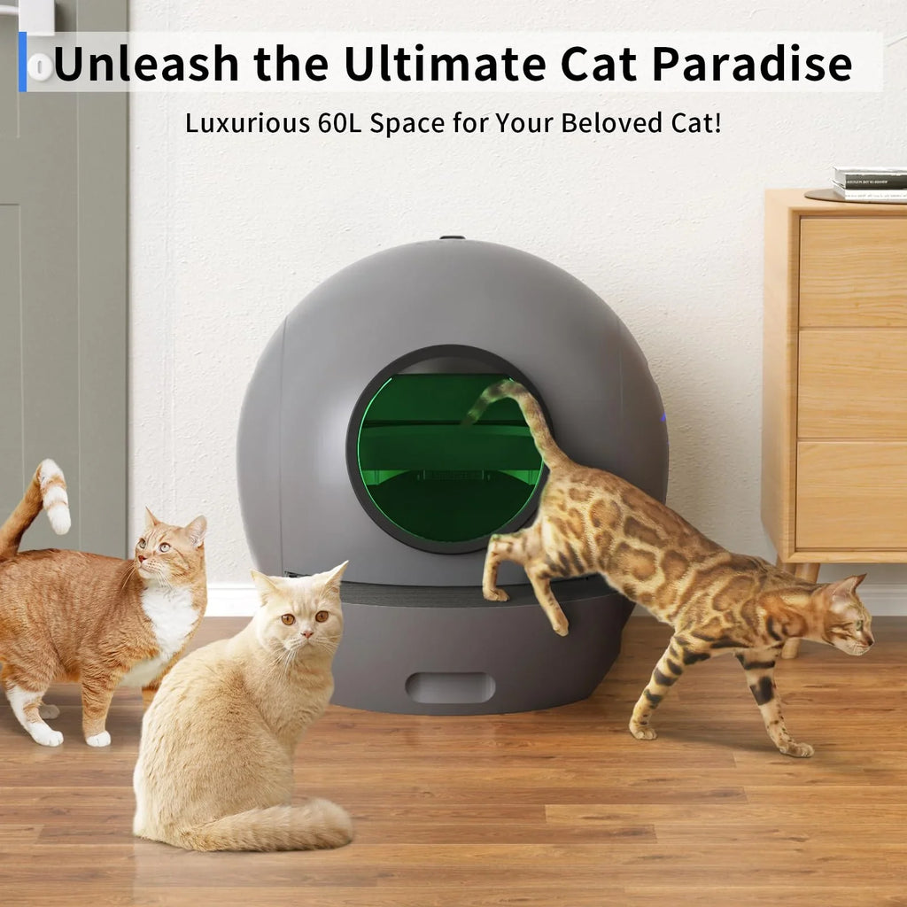 ELS PET Self Cleaning Cat Litter Box, APP Control Automatic Cat Litter Box for Multiple Cats Gift