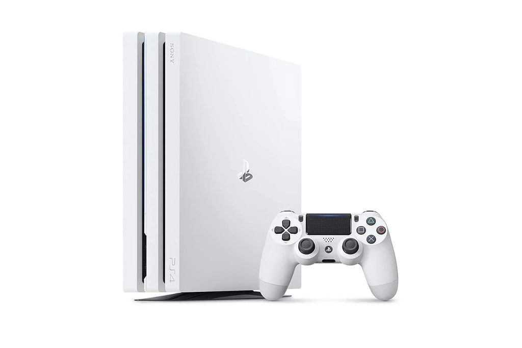 Pre-Owned  PlayStation 4 Pro 1TB Gaming Console Glacier White Headset With BOLT AXTION Cleaning Kit Bundle (Refurbished: Like New)
