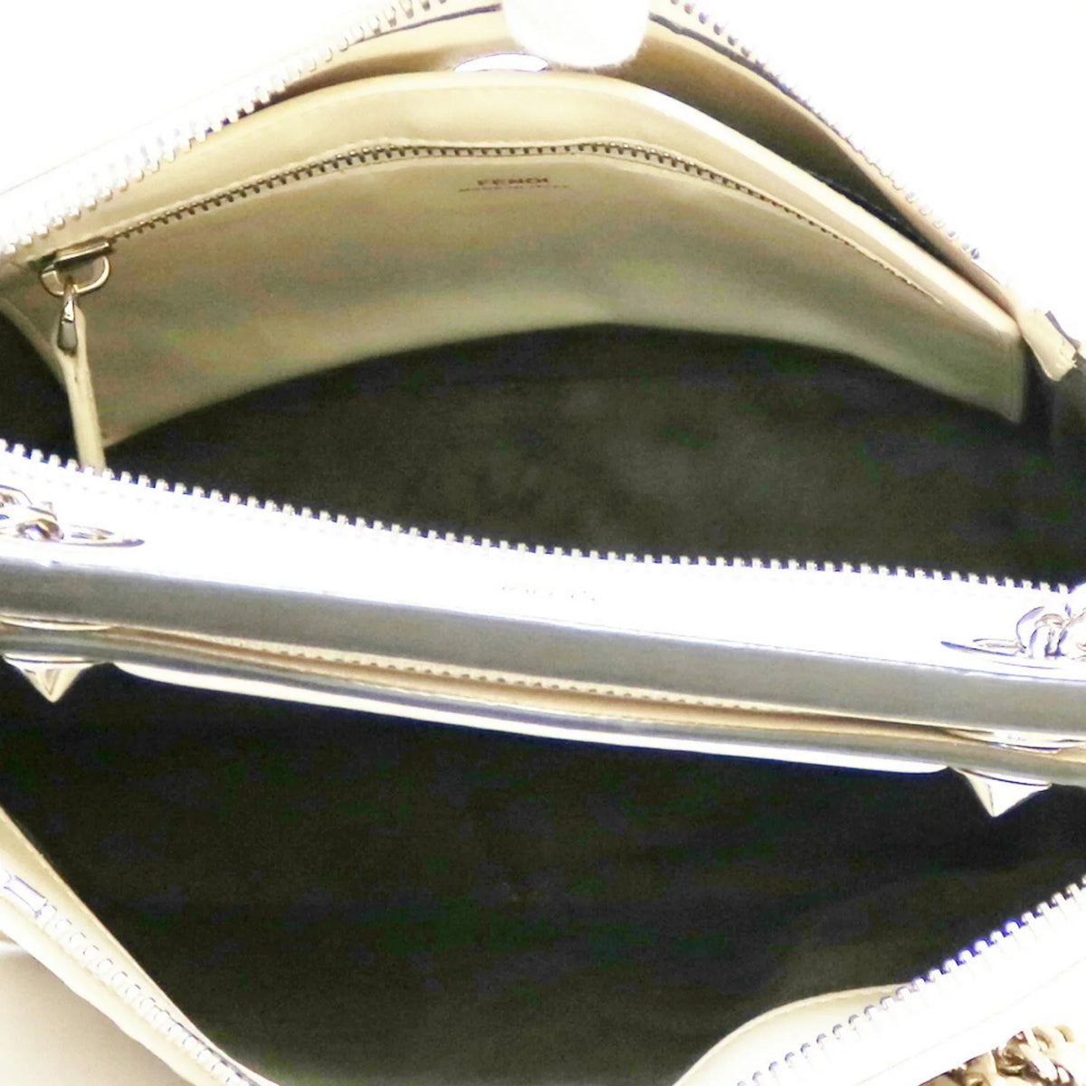 Pre-Owned FENDI Shoulder Bag Dot Com Ivory White Ladies (Fair)