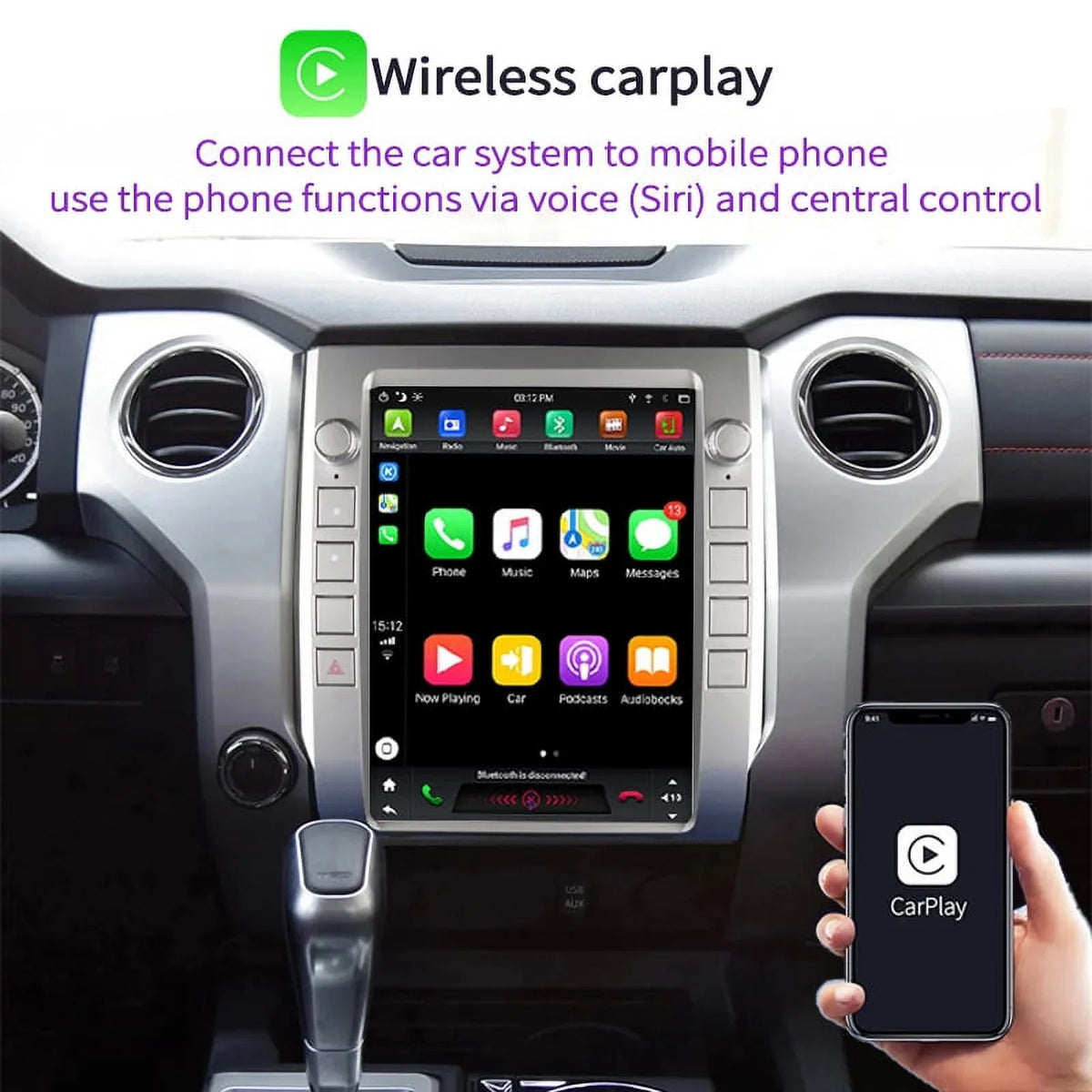 Android Car Stereo For  Tundra 2014-2020 Car Radio , Built-in Carplay Android Auto , 4GB+64GB 12.1 Inch Head Unit Multimedia Player