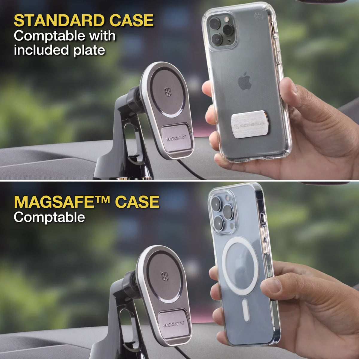 Scosche MPQ5DV-SP1 Dash/Vent Magnetic Wireless Charging Mount matching W/ MagSafe iPhone, Galaxy