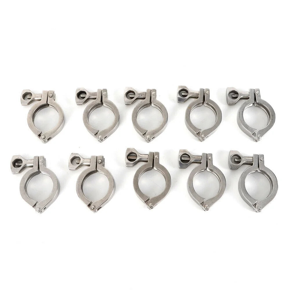 10PCS Stainless Steel Quick-loading Clamp for Machine Tools，Ships, Sewage Treatment aqua Oil Gas for Soft or Hard Pipe Links