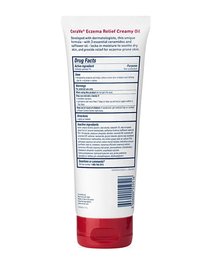 '- Pack of 5. Oz. Cerave Eczema Relief Creamy Oil Oatmeal Skin Protectant, 8 Fl