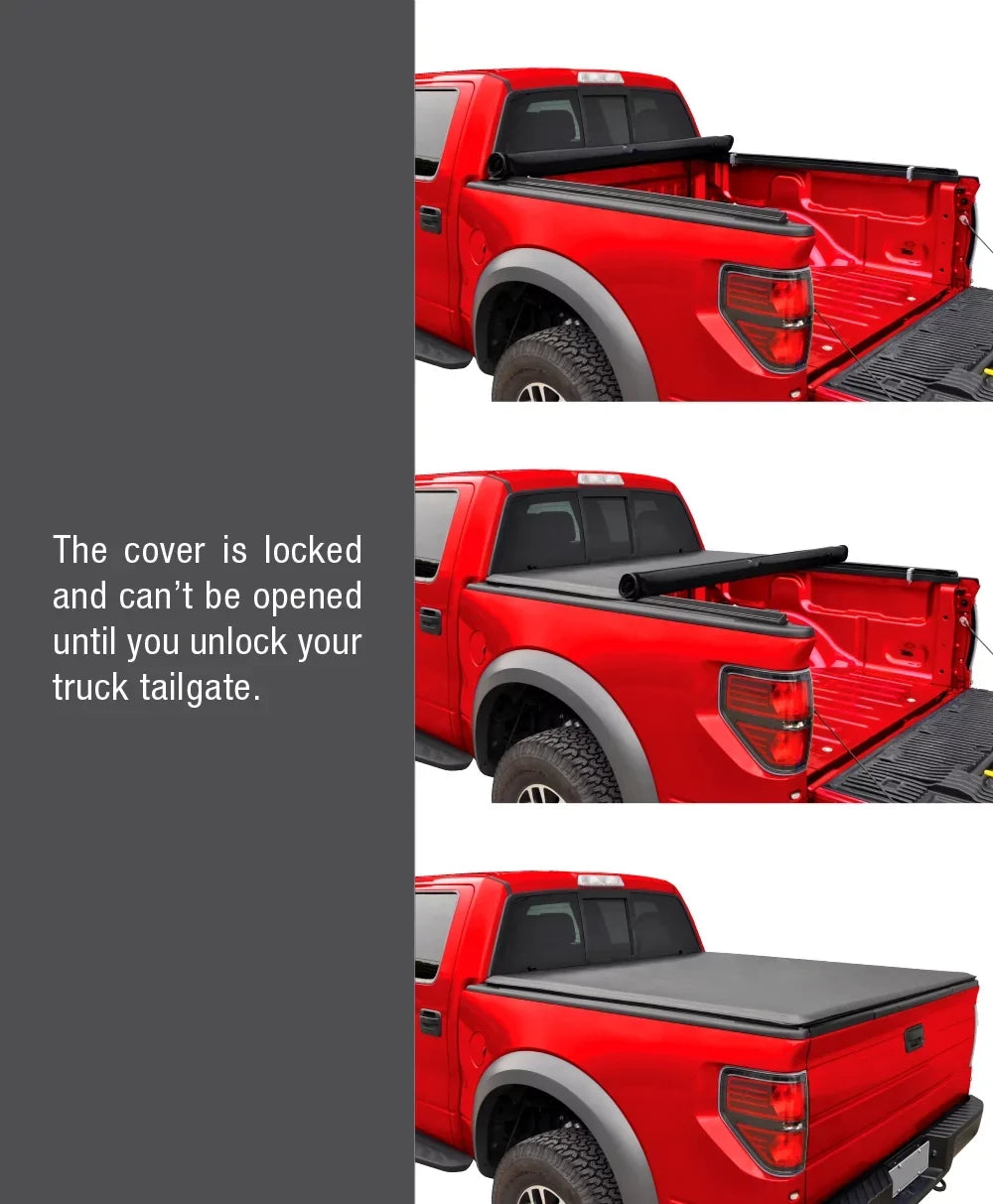 MaxMate Soft Roll-up Truck Bed Tonneau protector appropriate with 2022-2024 Nissan Frontier | 6' (73") Bed | TCN169058