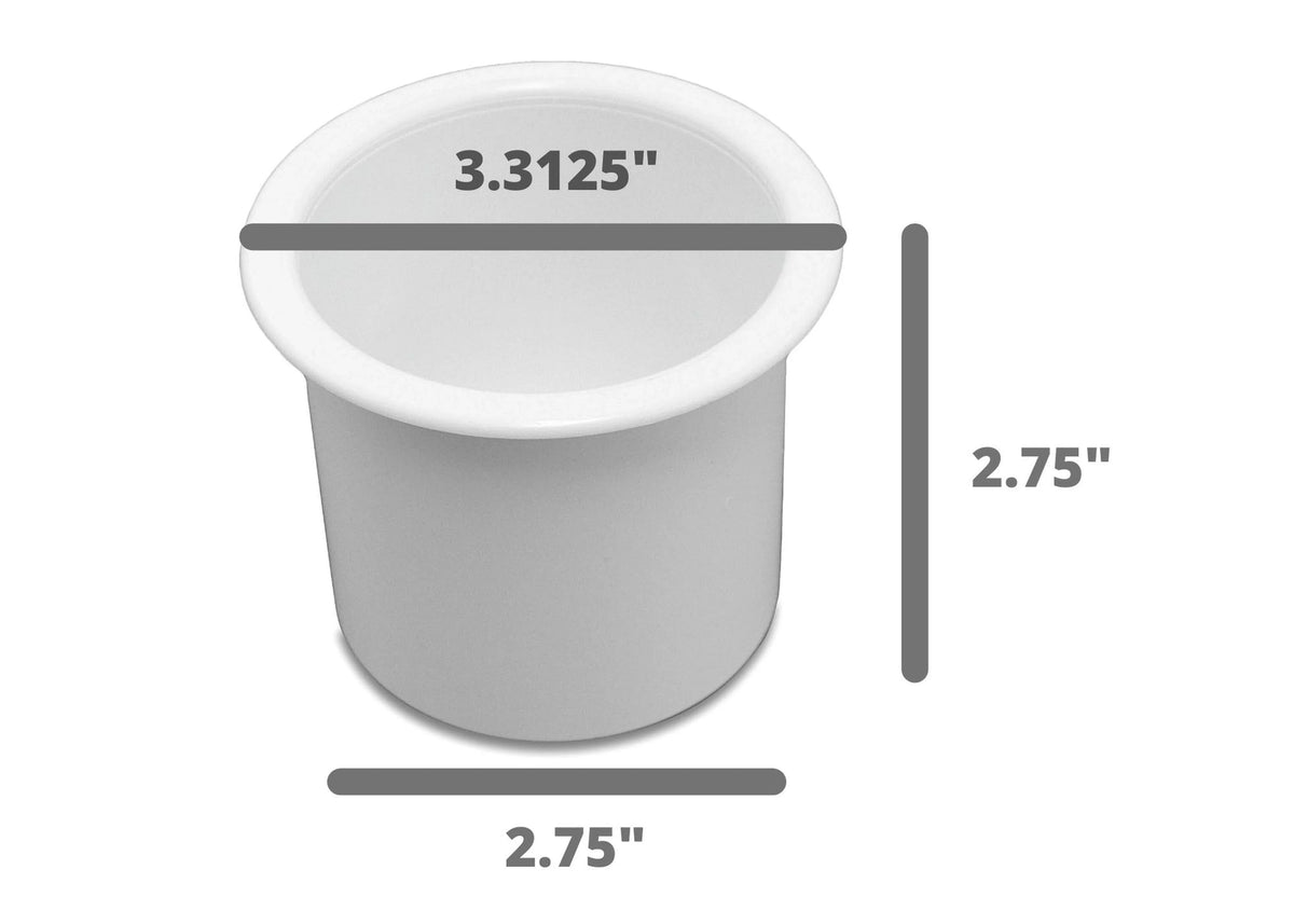 10 Cup Holder Plastic Pocket Recessed Drop In Insert Universal for ship RV Car Truck Sofa Game Table Marine Pontoon Motorhome Camper White