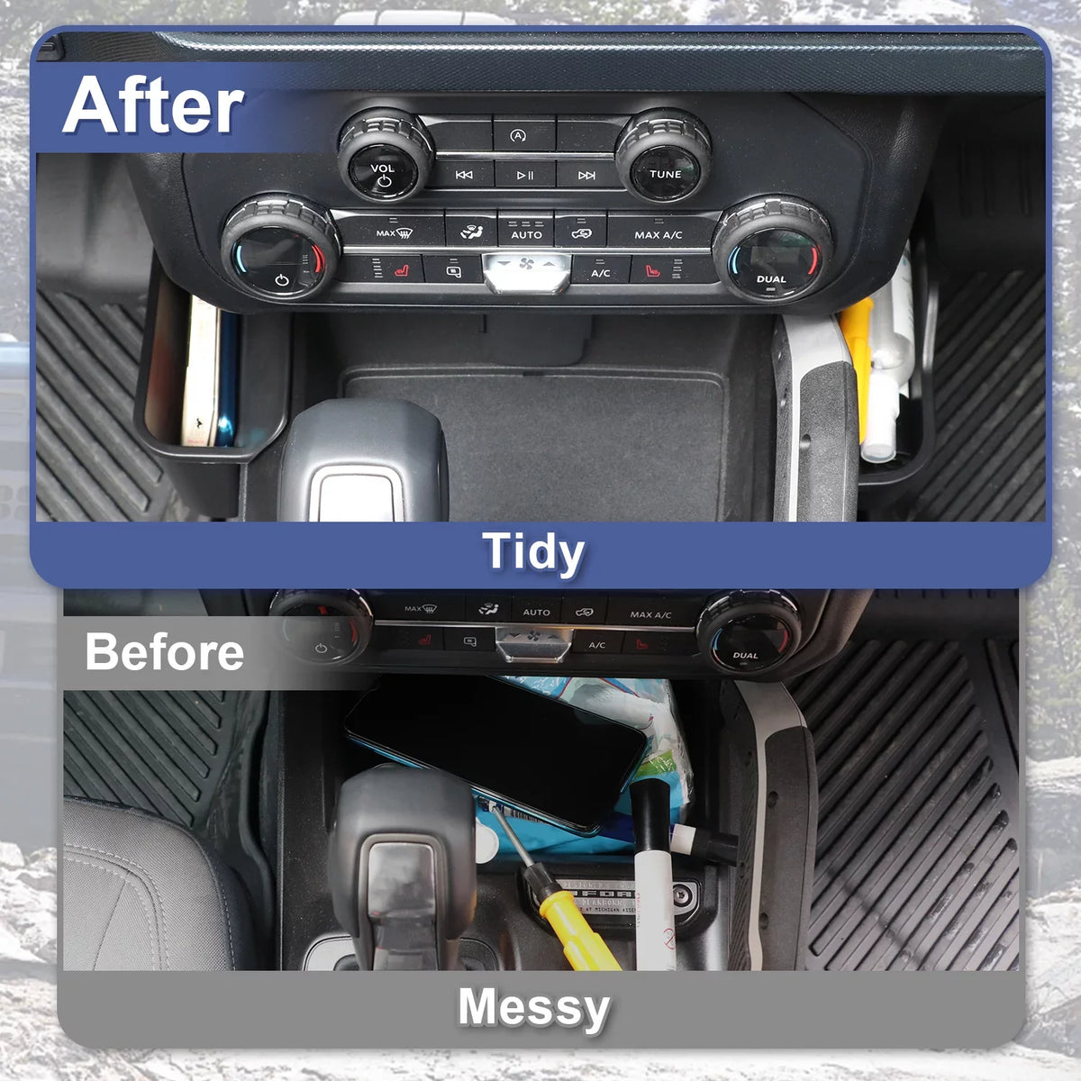 MFC Gear Shifter Storage Box Side Pocket suitable with for 2021 2022  Bronco Accessories 2/4D
