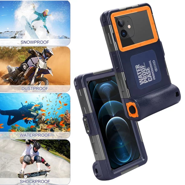 UrbanX Professional [15m/50ft] Swimming Diving Surfing Snorkeling Photo Video Waterproof Protective Case Underwater Housing for vivo Y30 And all Phones Up to 6.9 Inch LCD with Lanyard