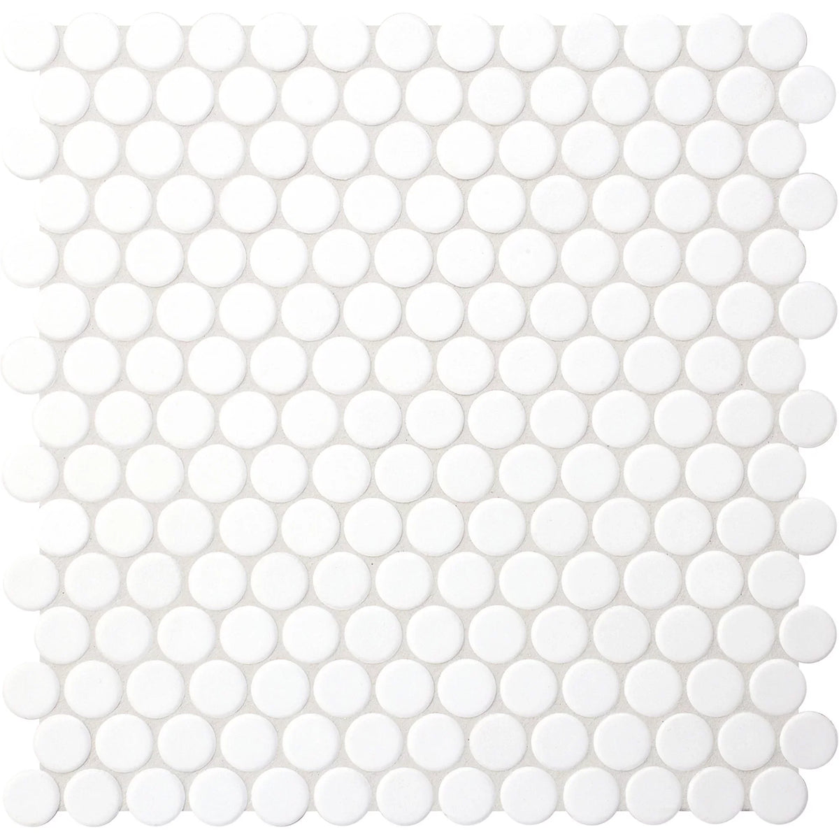 Tiled Cement Outdoor Pizza Oven / Clay Wood Fired Pizza Ovens with White Penny / Circle Mosaic Tiles - OP81