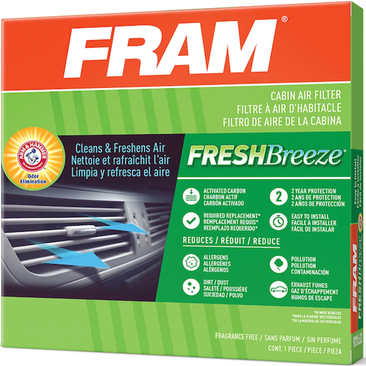 FRAM CF11183, Fresh Breeze Cabin Air Filter with Arm & Hammer Baking Soda, for Select Dodge and Jeep Vehicles Fits select: 2011-2018,2020-2022 JEEP GRAND CHEROKEE