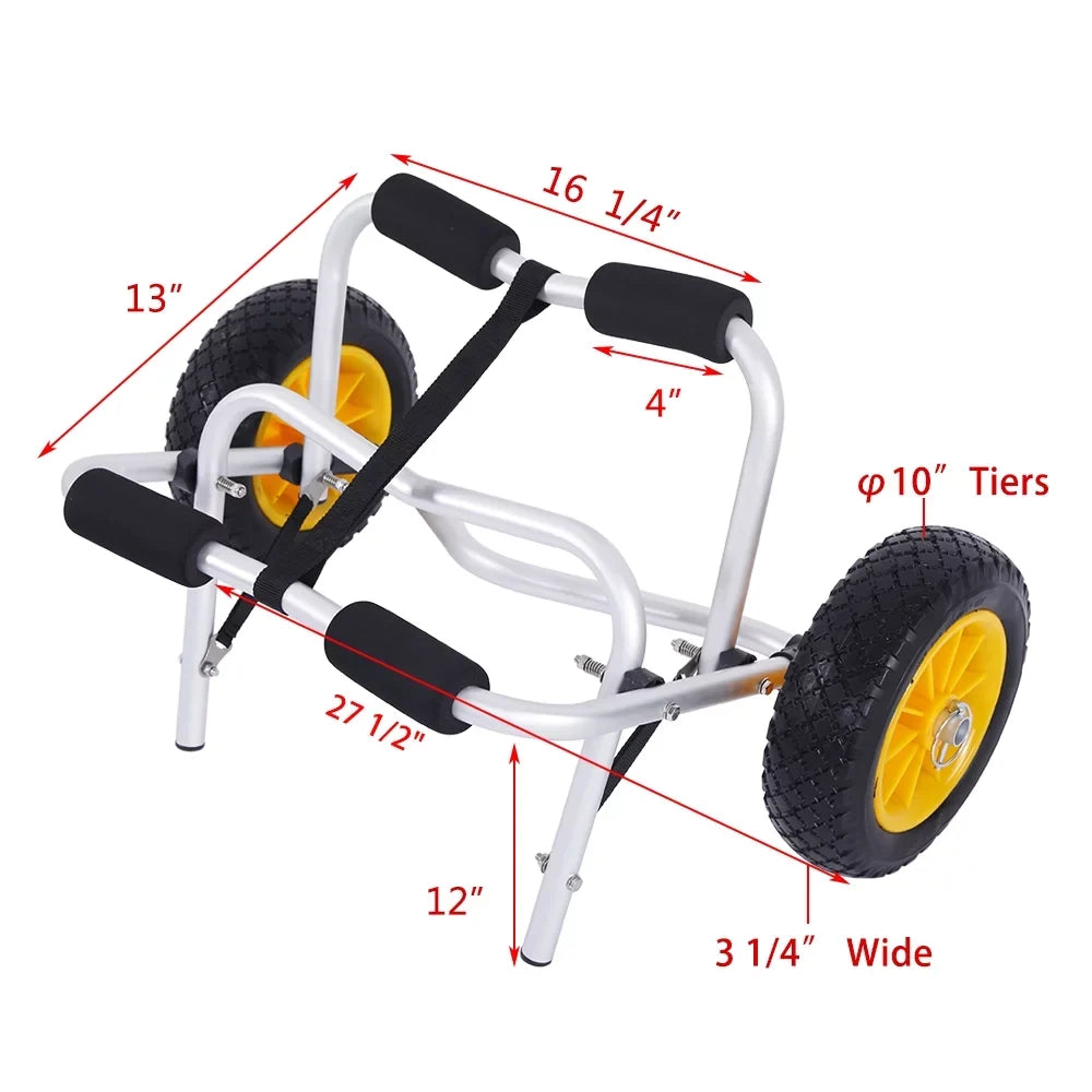 Ktaxon Aluminum Alloy Canoeing Trailer Cart Kayak Dolly craft Canoe Trolley with Wheels