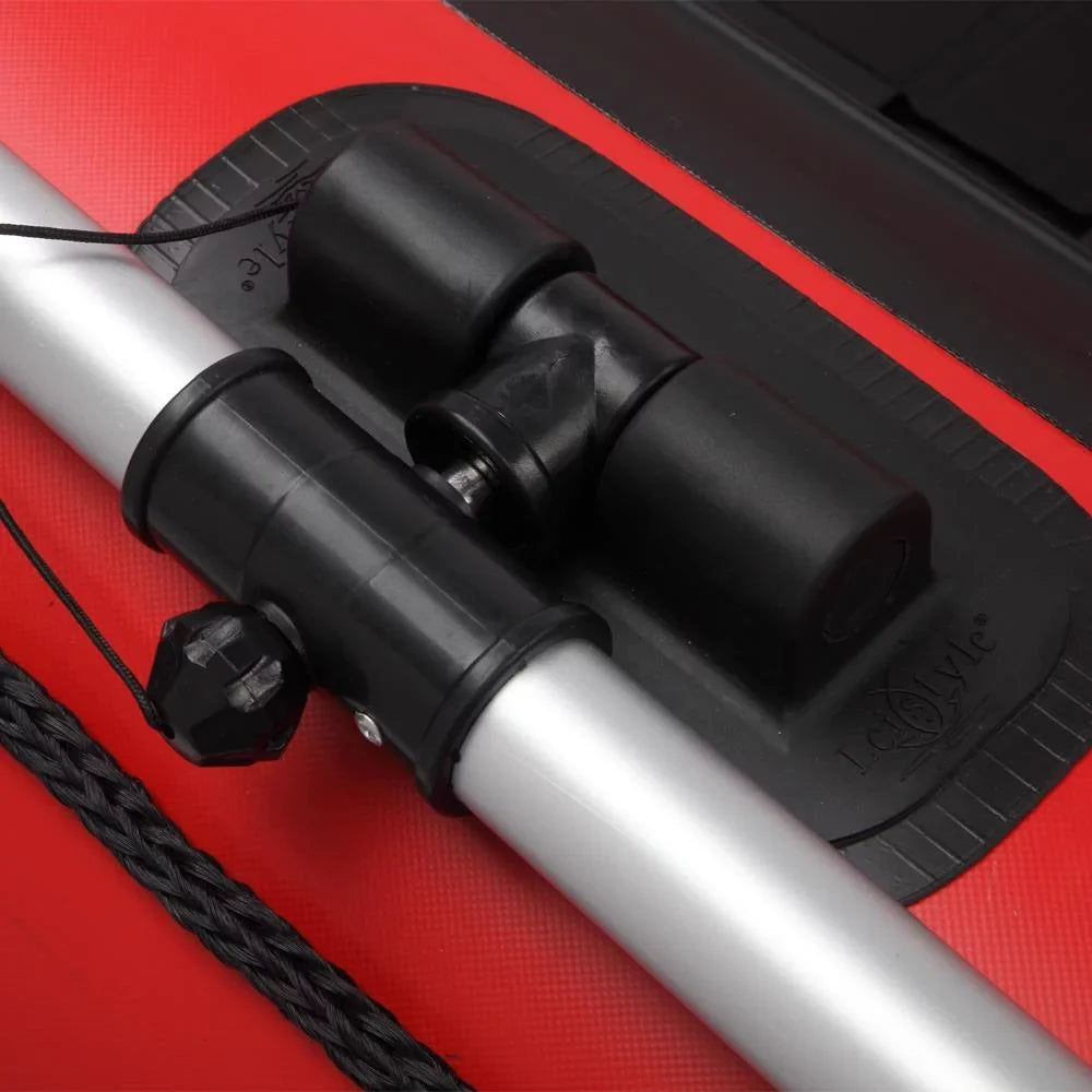 Campingsurvivals 10ft Thickened Inflatable vessel, Rafting Boats with Oars and Air Pump, Red/Black
