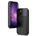 Gorilla Glass Aluminum Metal iPhone 15 Case (Black) Heavy Duty Military Grade Shockproof and Scratch impervious Protection, Rugged Outdoor Travel