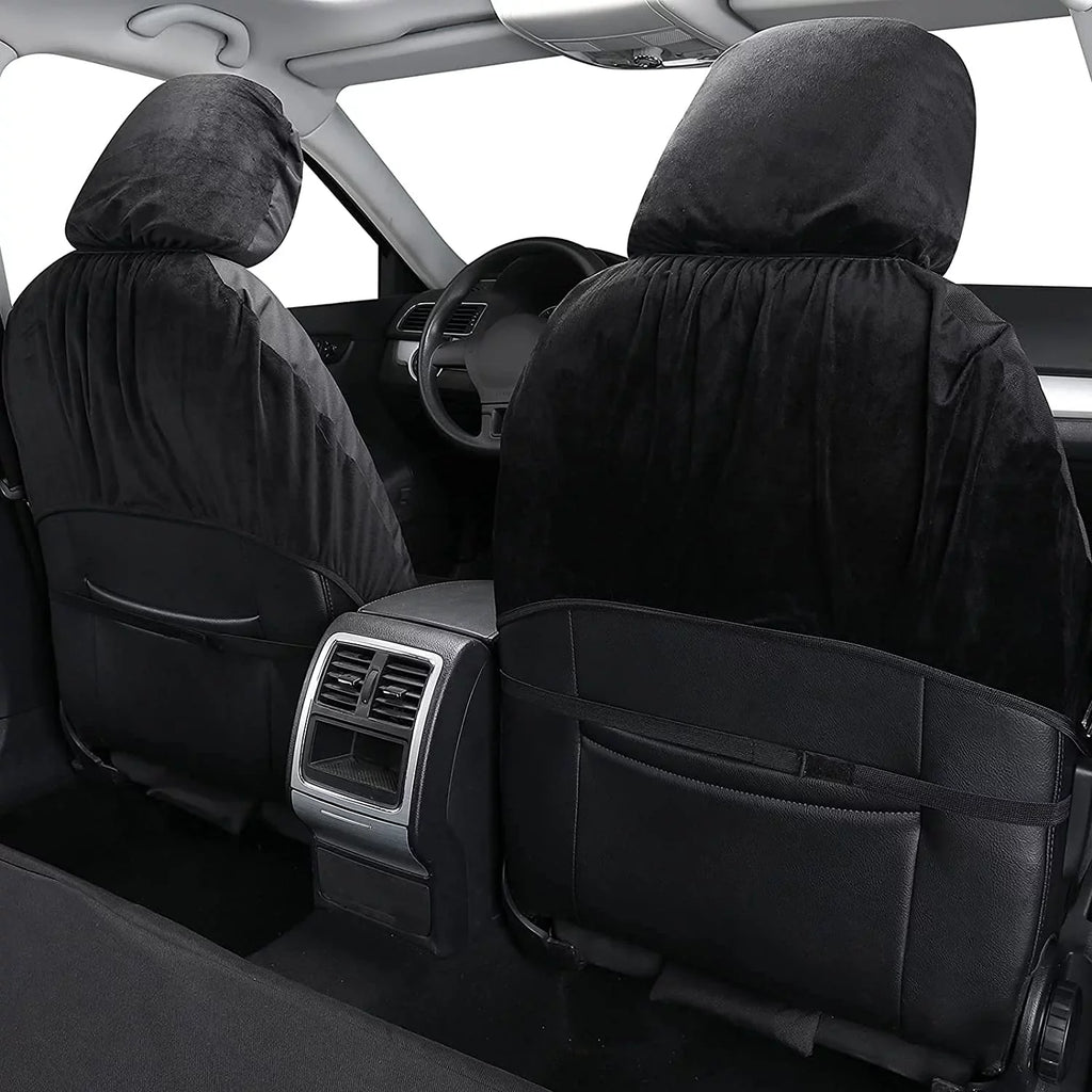 Coverado Front Seat Covers 2PCS for Cars, Waterproof Oxford Seat Protectors, Universal Auto Seat Covers Fit for Most Sedans, SUVs, Trucks and Vans, Black