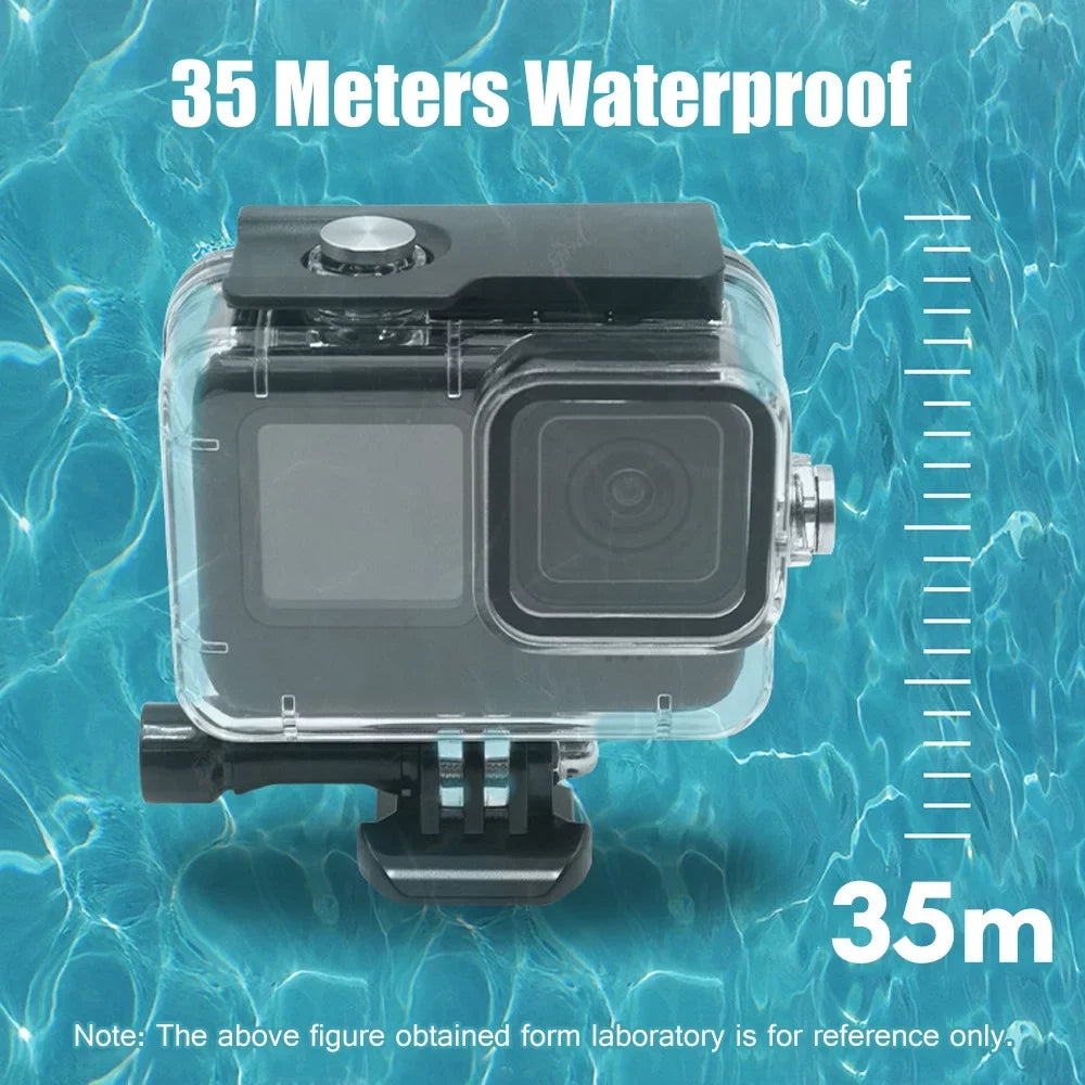 Andoer Sport Camera Waterproof Case 35M Protective Underwater Housing Shell with Storage Case Tempered Glass Lens Protectors Color Filters Replacement for Hero10 9 Surfing Snorkeling D