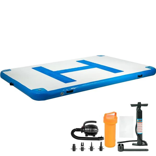 Inflatable Dock Platform Inflatable Floating Dock with Electric Air Pump. Vevor  10 x 6.5 ft
