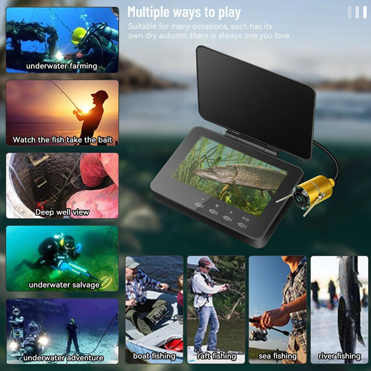 4.3 inch 1000TVL Fish Finder Ice Fishing Underwater Fishing Camera for Ice Sea River Fishing craft