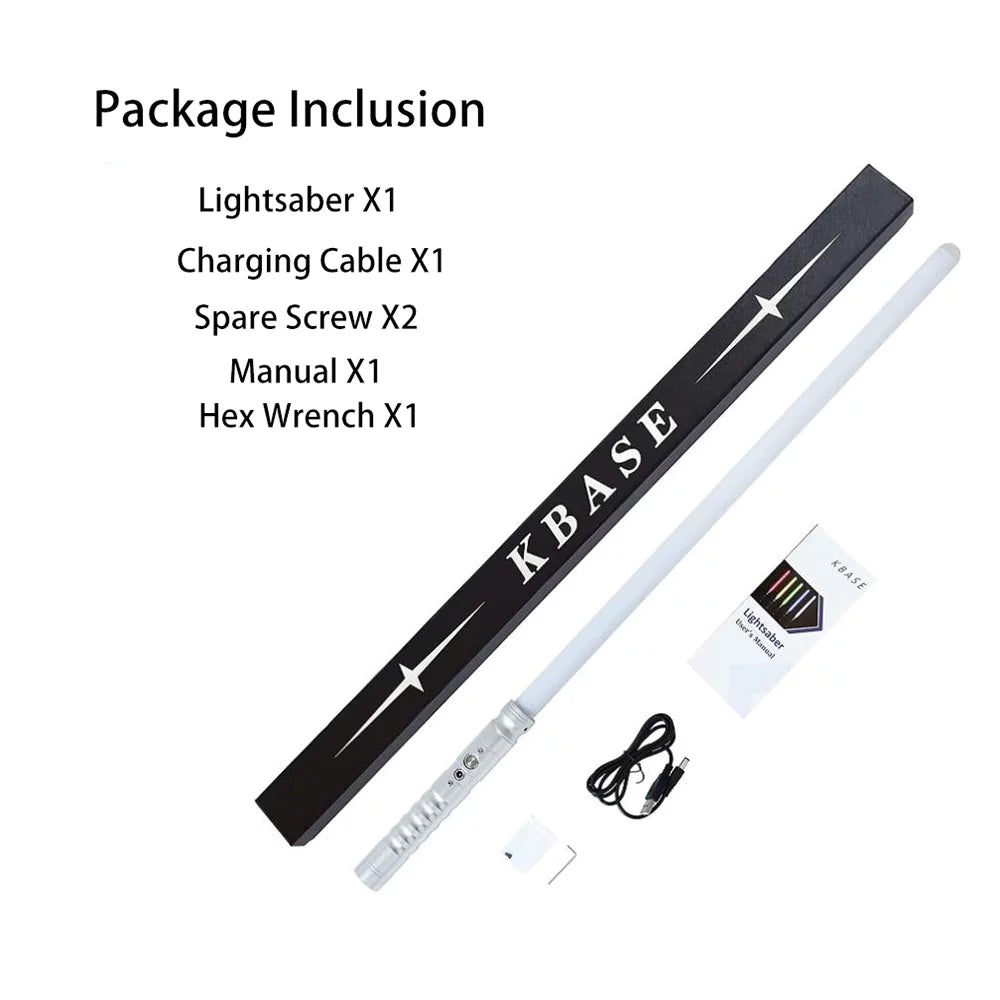 KBASE 7 Colors Change RGB  Lightsaber Toy with Metal Hilt Sound Fonts Gift for Kids