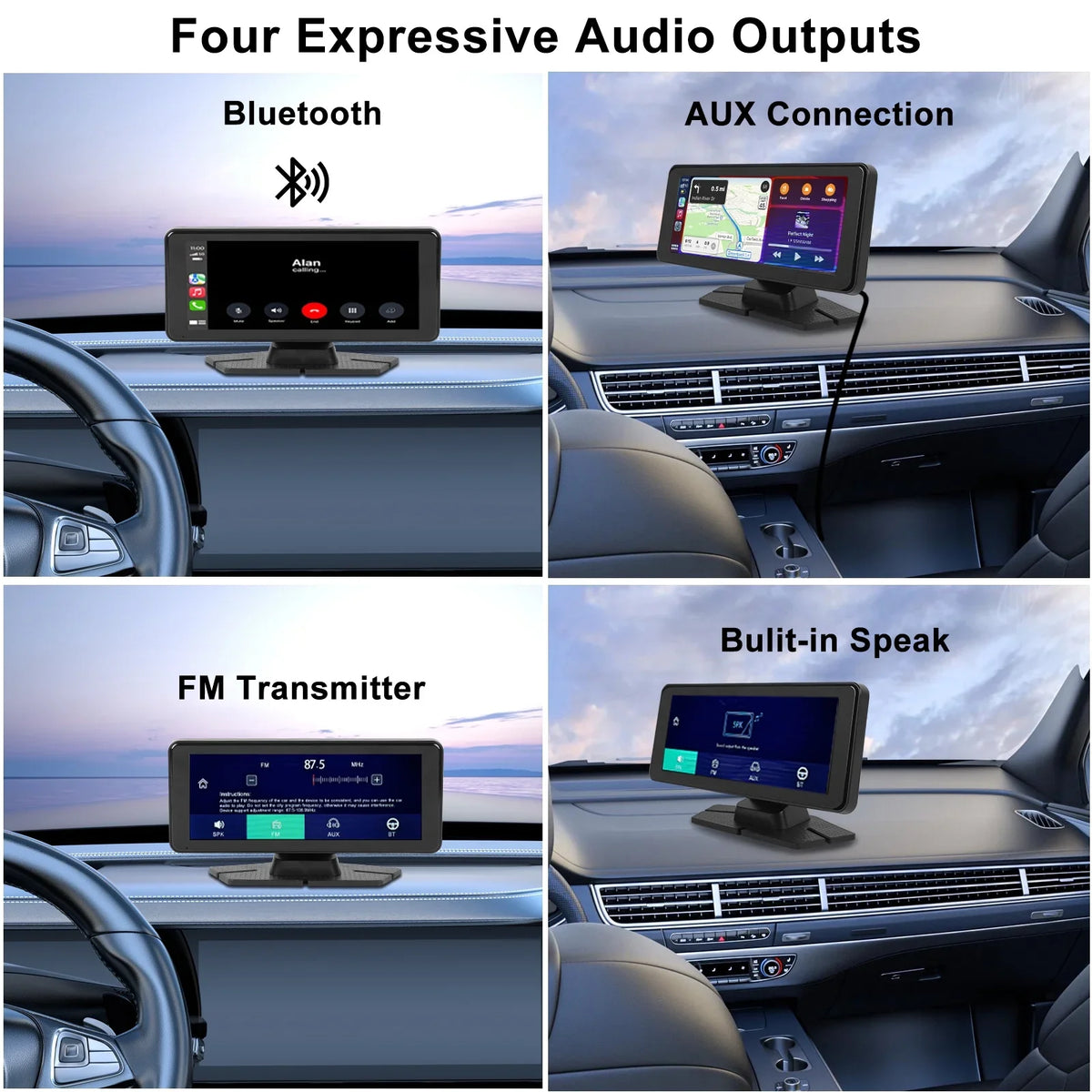 NEXPOW Carplay Touchscreen with 4K Dash Cam, Portable  Carplay & Android Auto Car Stereo, Car Audio Receivers with 1080p Backup Camera, GPS Navigation, Bluetooth (6.9inches)