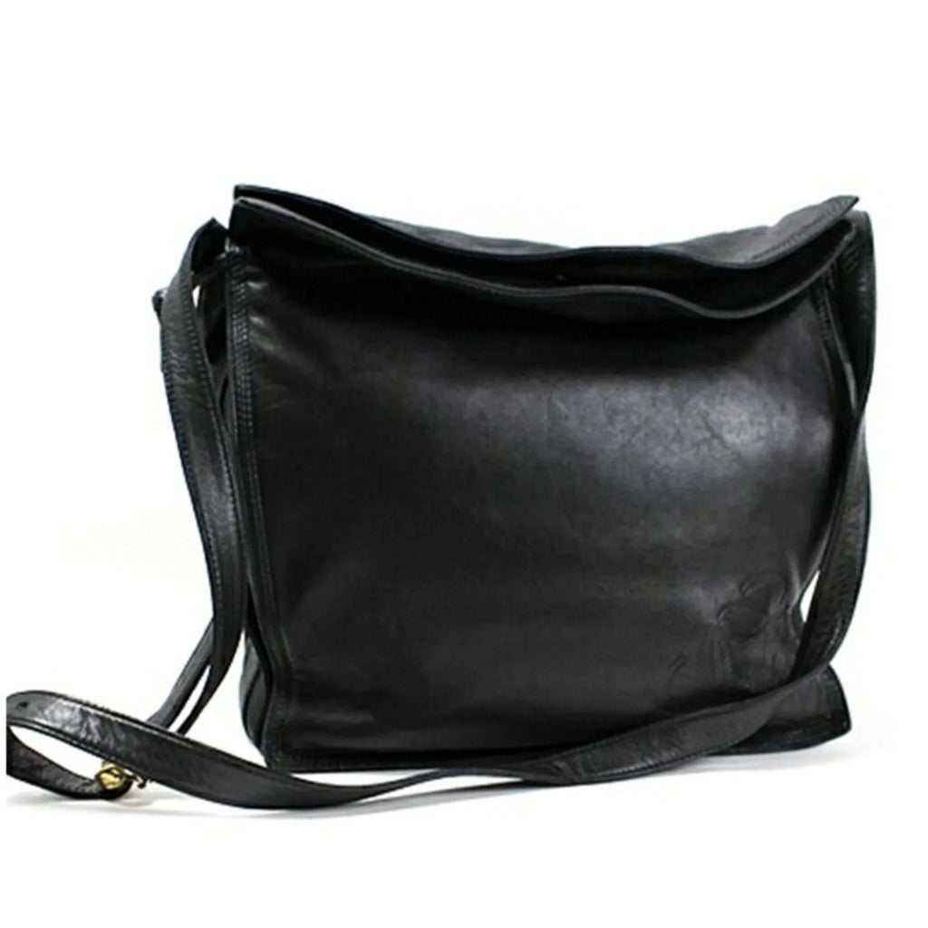 Pre-Owned LOEWE Anagram Shoulder Bag Leather Black Women's Soft (Fair)