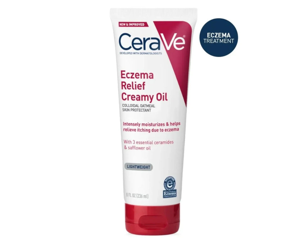 '- Pack of 5. Oz. Cerave Eczema Relief Creamy Oil Oatmeal Skin Protectant, 8 Fl