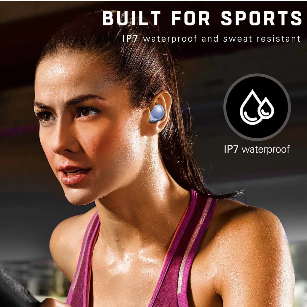 UrbanX Street Buds Pro Bluetooth Earbuds for Infinix Smart 2 HD True Wireless, Noise Isolation, Charging Case, high-grade Sound, aqua protected (US Version) - Amethyst Purple