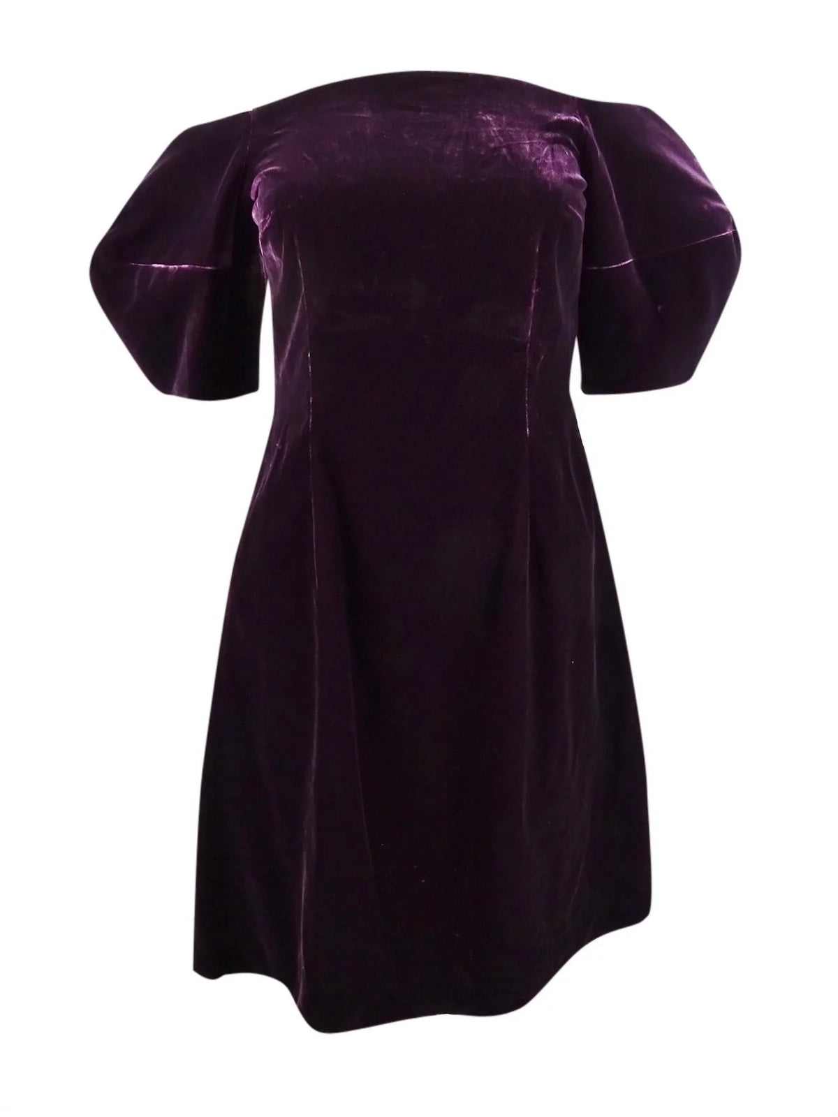 Jill Jill Stuart Women's Velvet Puff-Sleeve Shift Dress (6, Eggplant)