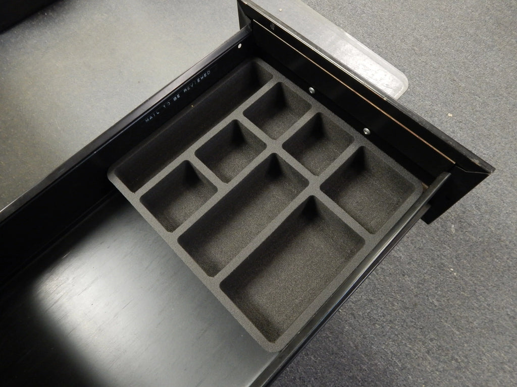Polar Whale 4 Piece Desk Drawer Organizers Tray Non-Slip Waterproof Insert for Office Home Shop Garage  12 X 10.5 X 2 Inches Black 8 Compartments Extra Deep Set of 4