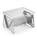 Camping Wood Burning Stove with Grill Plate Outdoor Portable Folding Stainless Steel Backpacking Cooking Stove