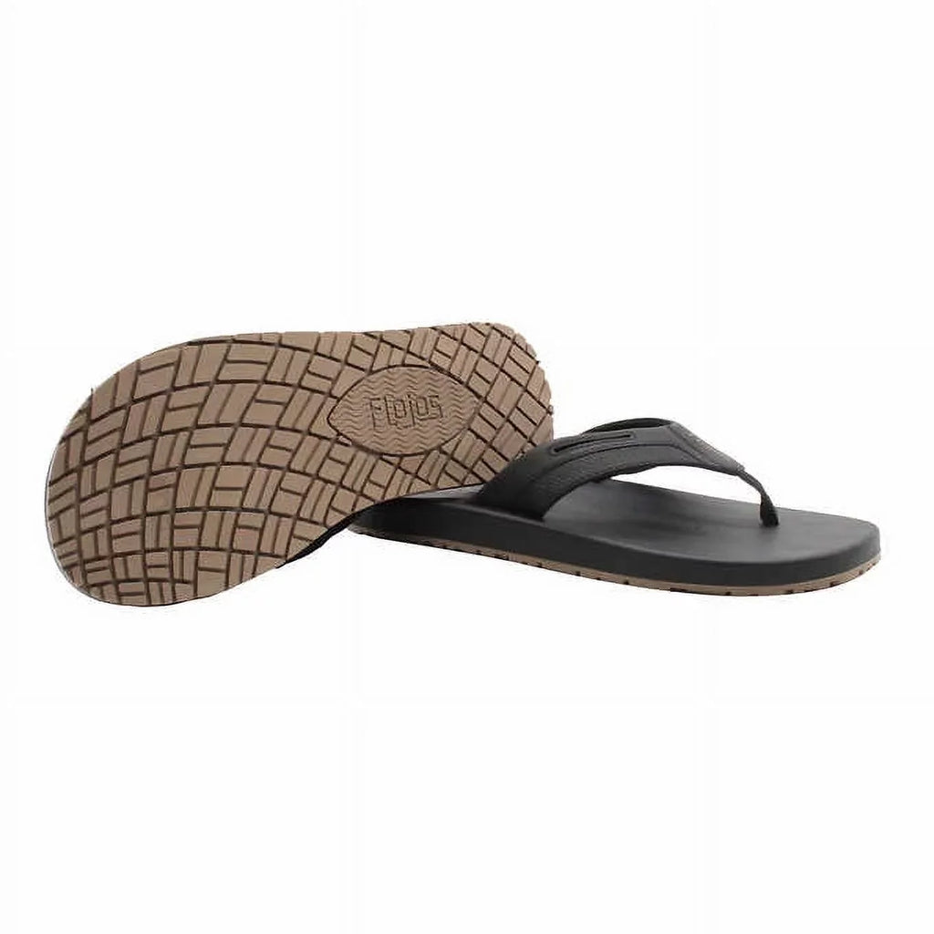 Flojos Men's Size 9, Flip Flop Sandals, Black-Tan