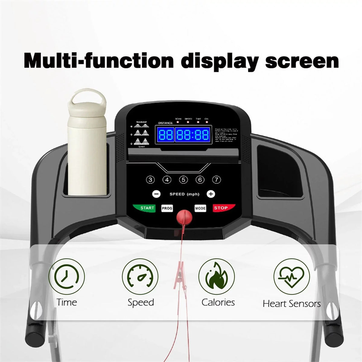 CRO Decor Folding Treadmill for Small Apartment Electric Motorized Space Save