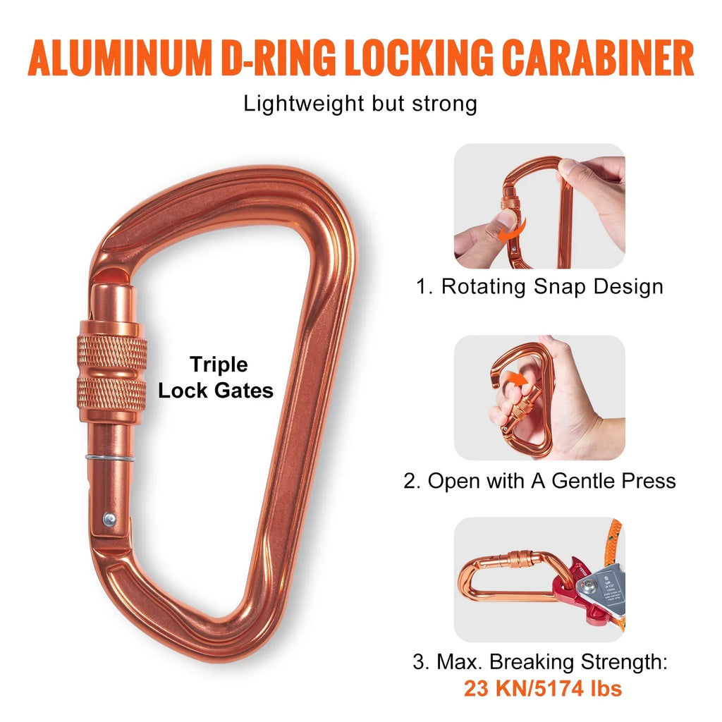 BENTISM Steel Core flipline, 1/2" x 8' Arborist Flipline, Flip Line for Tree Climbing with Alloy Steel Snap Hook, Aluminum Alloy Carabiner and Extra Tool Lanyard, for Arborist, Tree Climbers