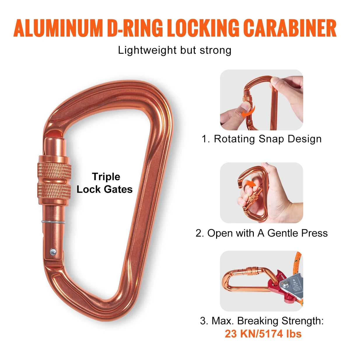 BENTISM Steel Core flipline, 1/2" x 8' Arborist Flipline, Flip Line for Tree Climbing with Alloy Steel Snap Hook, Aluminum Alloy Carabiner and Extra Tool Lanyard, for Arborist, Tree Climbers