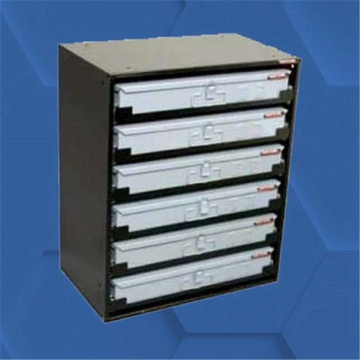 Craftline 6-Drawer Heavy Duty Metal Sliding Rack Cabinet  Black