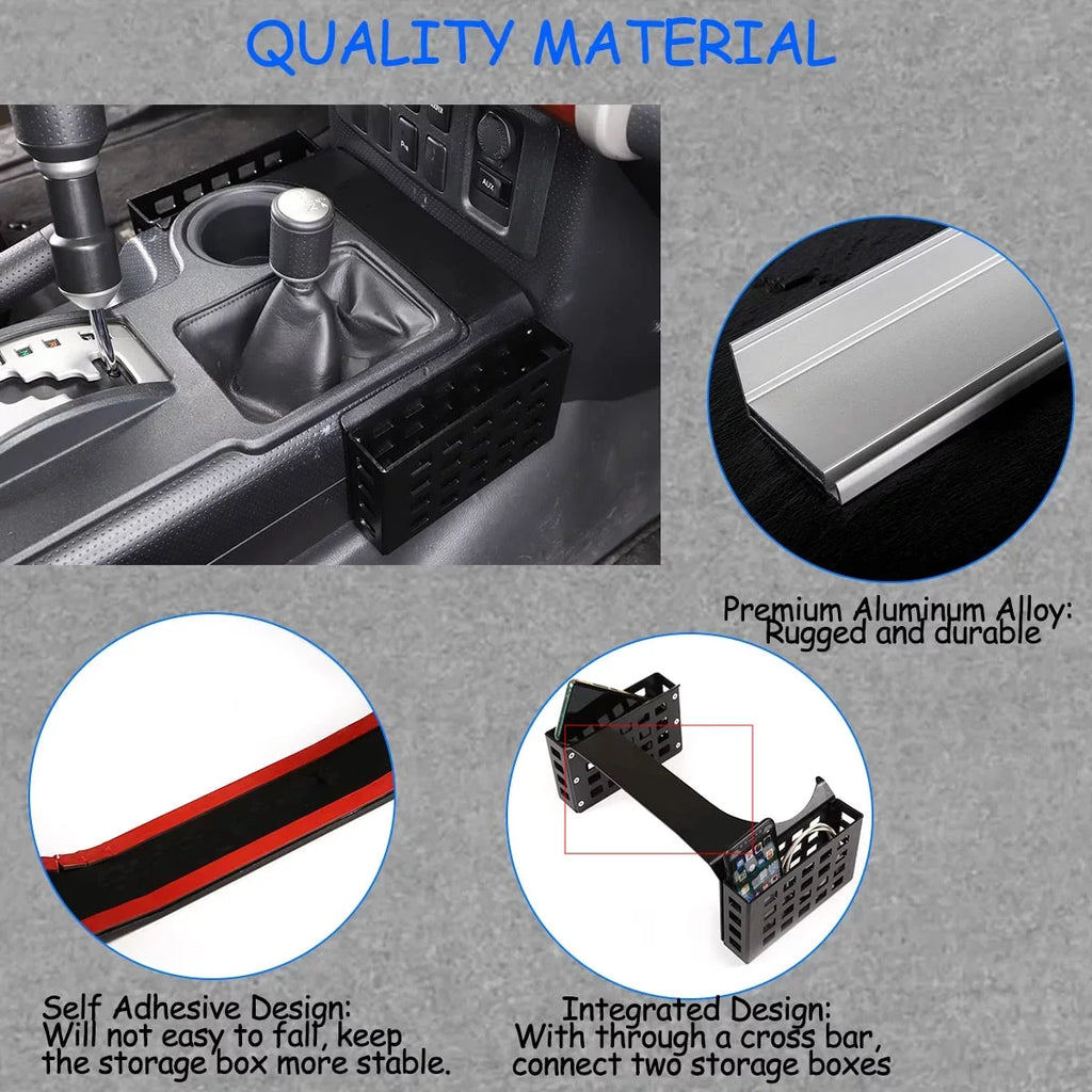 Tinki  Car Shifter Storage Box matching with Toyot@ FJ Cruiser 2007-2021, Black,Height 5.3in,1PCS