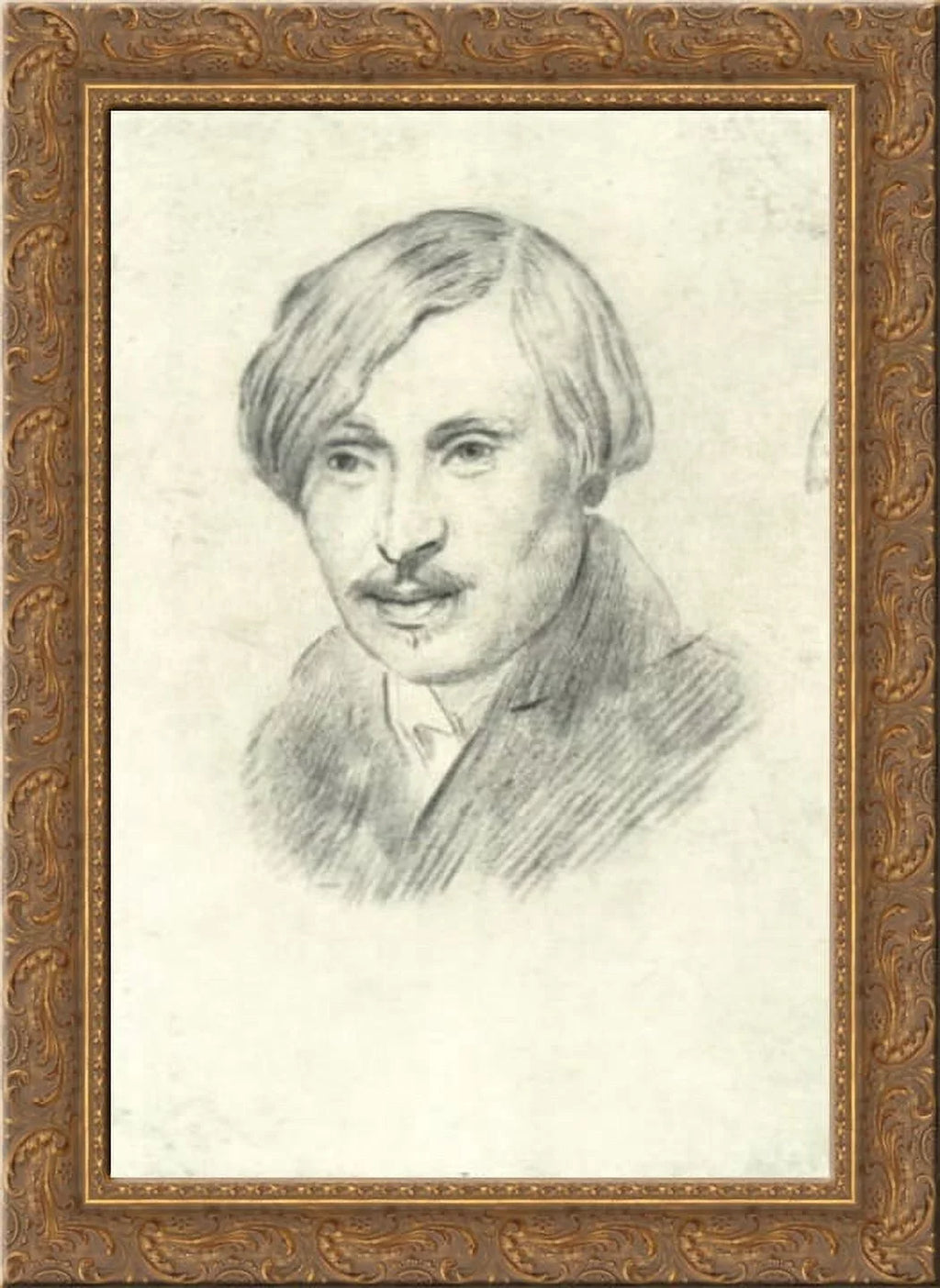 Gogol 24x18 Gold Ornate Wood Framed Canvas Art by Alexander Ivanov. V. N