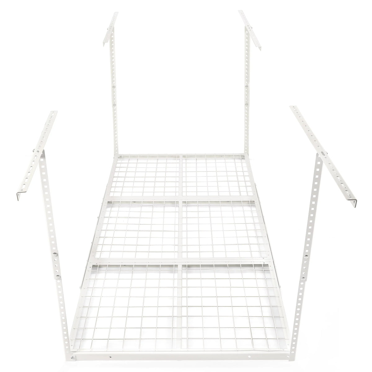 Kojem 3x6 Overhead Garage Storage Adjustable Ceiling Storage Rack, 72" Length x 36" Width x 40" Height, White