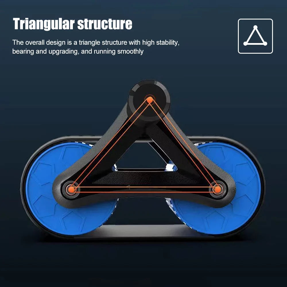 AB Roller Wheel with Knee Mat for Abdominal Exercise, Core Workout Equipment with Automatic Rebound Assistance and Resistance Springs with Ergonomic Handle